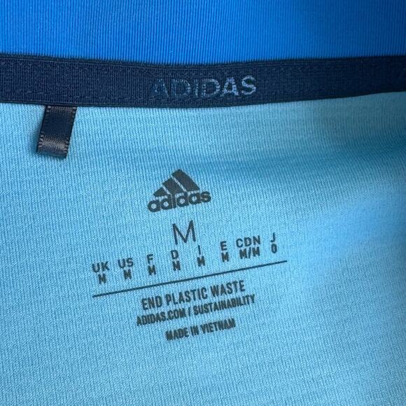 ADIDAS Men’s Light Blue Long Sleeve 1/4 Zip Pullover - Picture 2 of 8